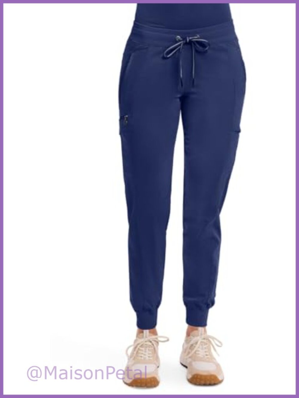 Women's Jogger Scrub Pants 7 Pockets Mid Rise Drawstring Medical Uniform